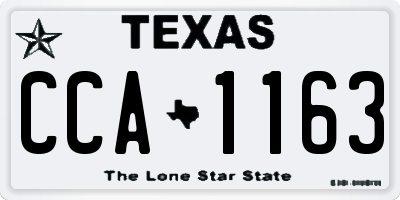 TX license plate CCA1163