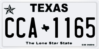 TX license plate CCA1165