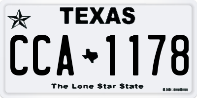 TX license plate CCA1178