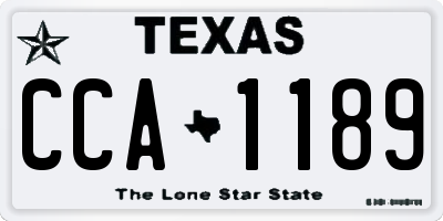 TX license plate CCA1189
