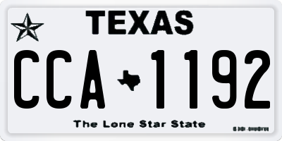 TX license plate CCA1192
