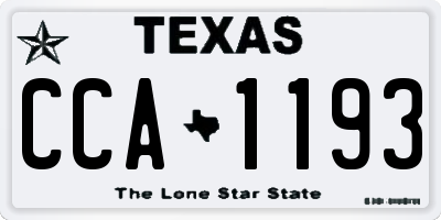 TX license plate CCA1193