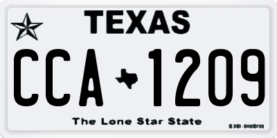 TX license plate CCA1209