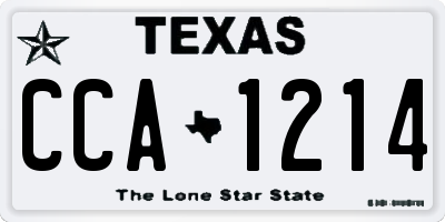 TX license plate CCA1214