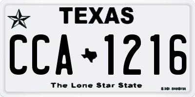 TX license plate CCA1216