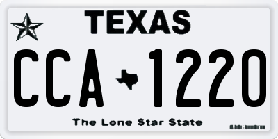 TX license plate CCA1220