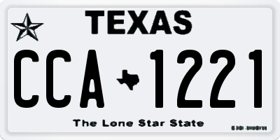 TX license plate CCA1221