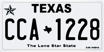 TX license plate CCA1228