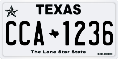 TX license plate CCA1236