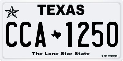 TX license plate CCA1250