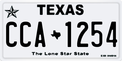 TX license plate CCA1254