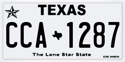 TX license plate CCA1287