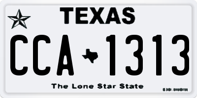 TX license plate CCA1313