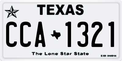 TX license plate CCA1321