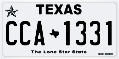 TX license plate CCA1331