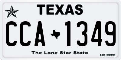 TX license plate CCA1349