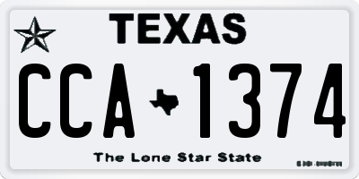 TX license plate CCA1374
