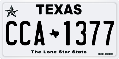 TX license plate CCA1377