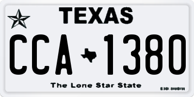 TX license plate CCA1380