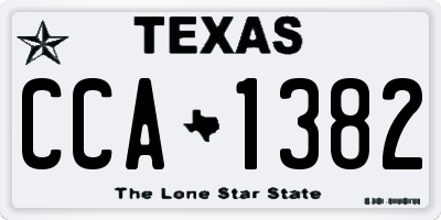 TX license plate CCA1382
