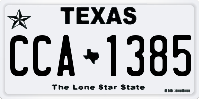 TX license plate CCA1385