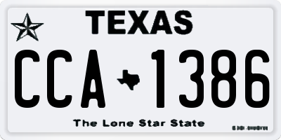 TX license plate CCA1386