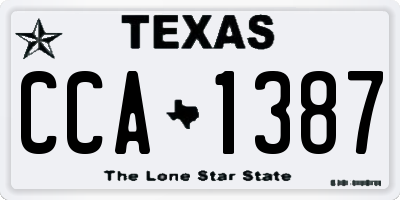 TX license plate CCA1387