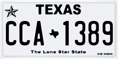 TX license plate CCA1389