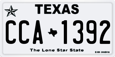 TX license plate CCA1392