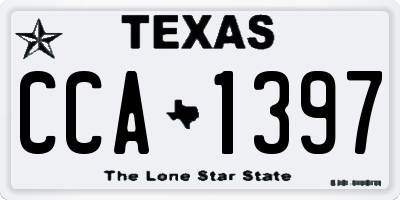 TX license plate CCA1397