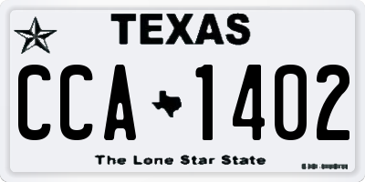 TX license plate CCA1402