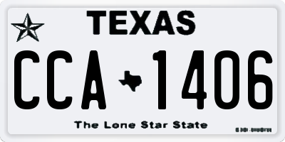 TX license plate CCA1406