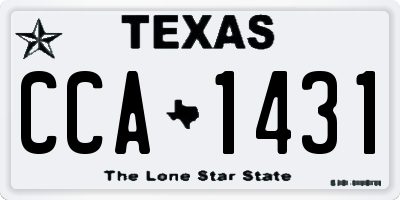 TX license plate CCA1431