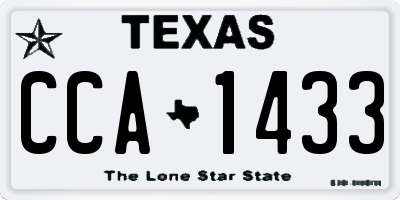 TX license plate CCA1433