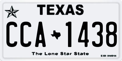 TX license plate CCA1438