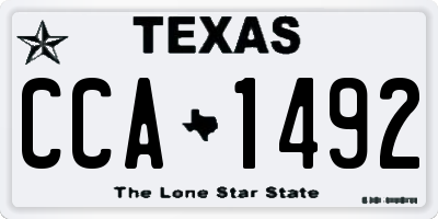 TX license plate CCA1492