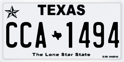 TX license plate CCA1494