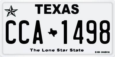 TX license plate CCA1498