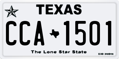 TX license plate CCA1501