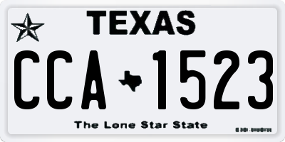 TX license plate CCA1523