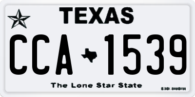 TX license plate CCA1539