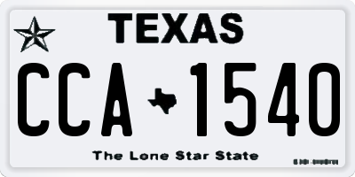 TX license plate CCA1540