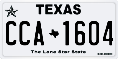 TX license plate CCA1604