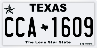 TX license plate CCA1609