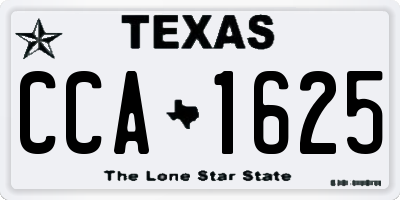 TX license plate CCA1625