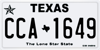 TX license plate CCA1649