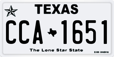 TX license plate CCA1651