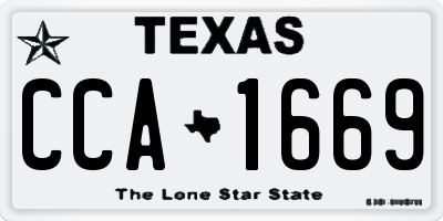 TX license plate CCA1669