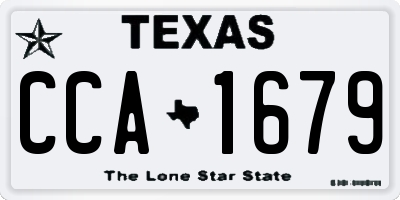 TX license plate CCA1679