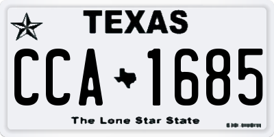 TX license plate CCA1685